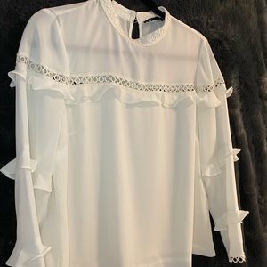 - JCrew White long sleeve blouse